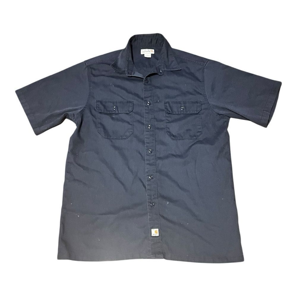 Carhartt Navy Blue Work Shirt size Large